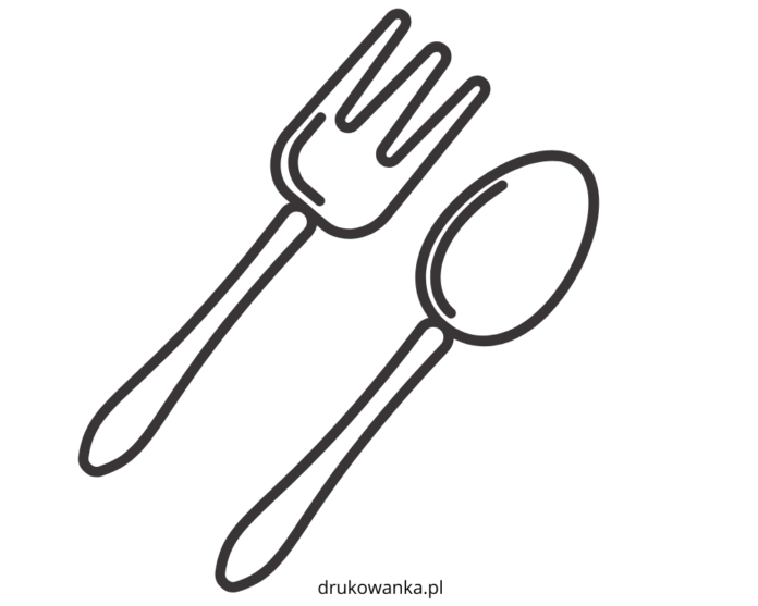 spoon and fork coloring book to print