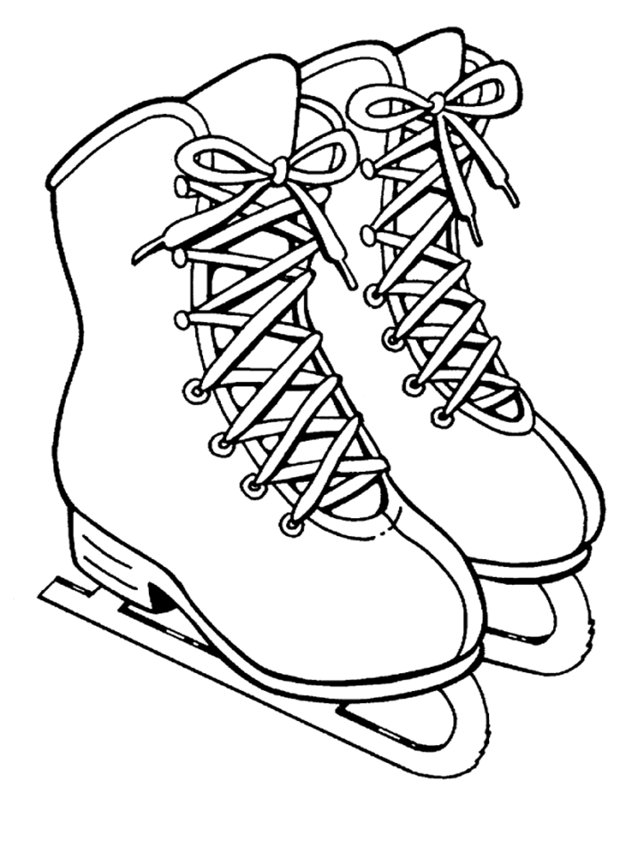 スケート靴の印刷用塗り絵