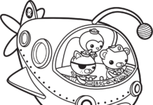submarine for kids coloring book to print
