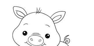 Cute piggy coloring book to print