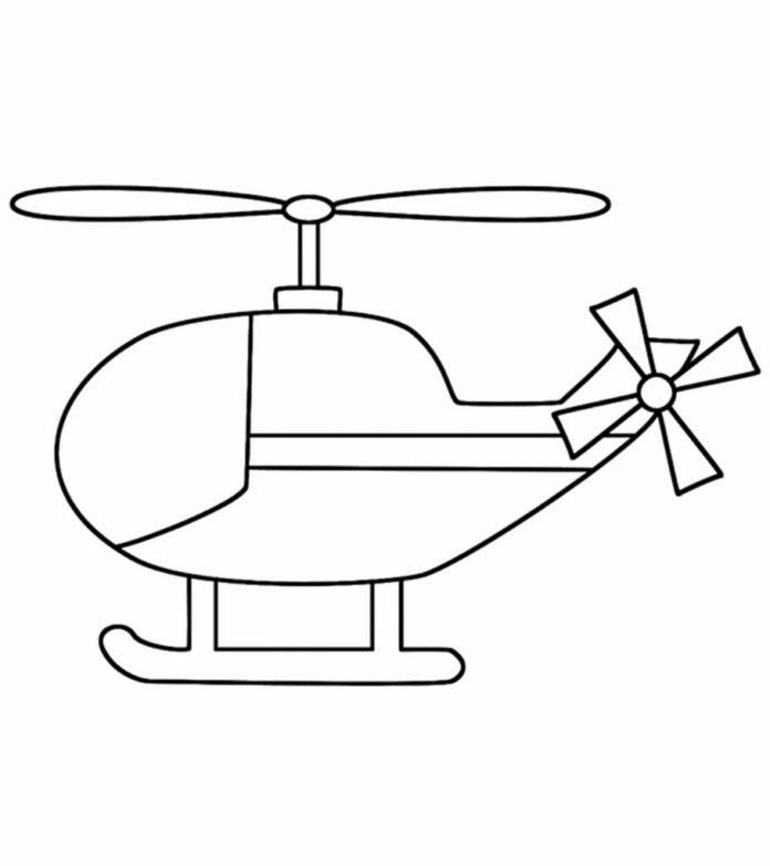 子供用ヘリコプター塗り絵印刷