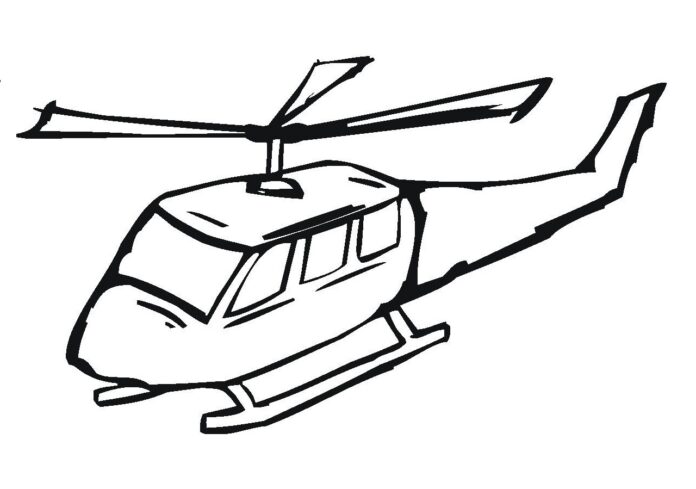 Kreslenie vrtuľníka omaľovánky na vytlačenie