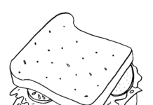 breakfast - toast coloring book to print
