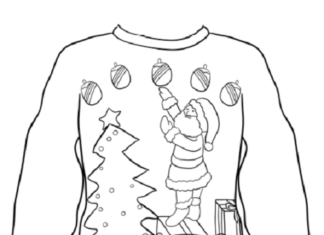 Świąteczny sweterek obrazek do drukowania
