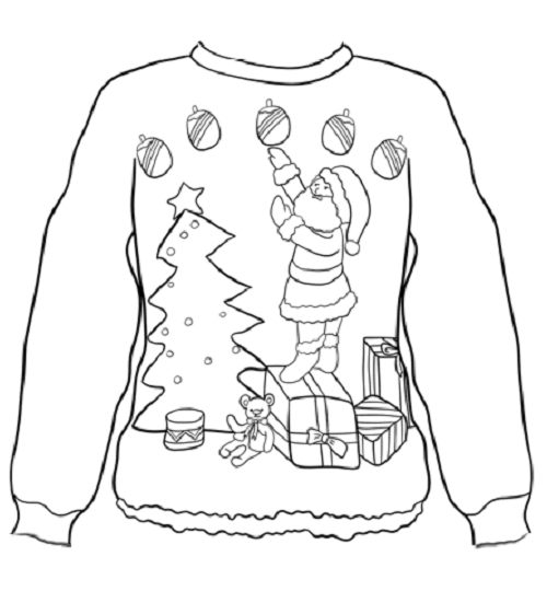 Karácsonyi pulóver nyomtatható kép