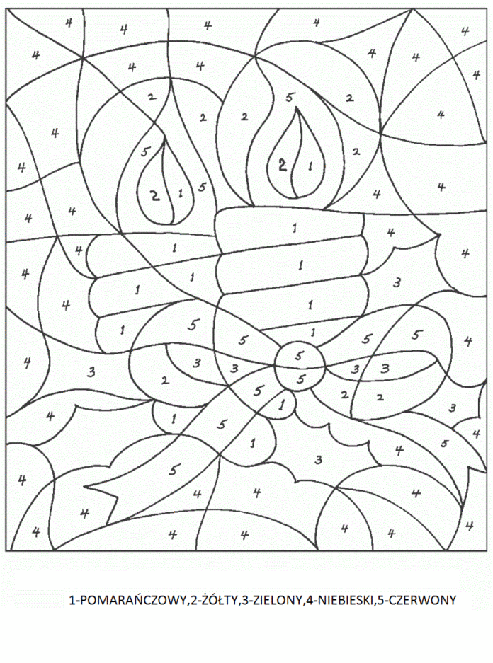christmas picture by numbers coloring book printable