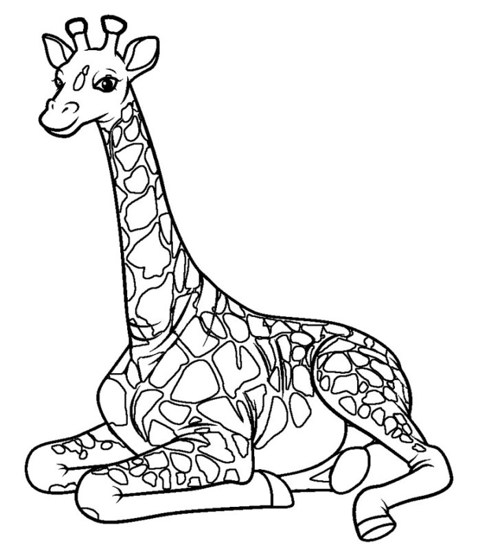 giraffe coloring book printable picture