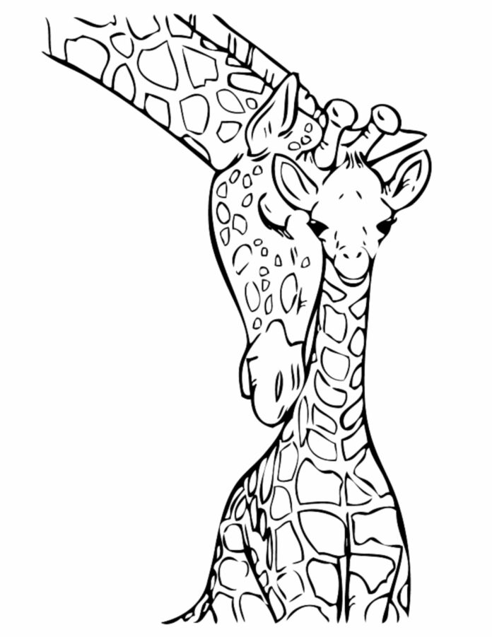 Giraff målarbok som kan skrivas ut bild