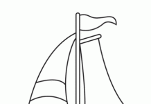 sailboat at sea coloring book to print