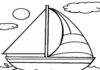 Disegno di barca a vela per bambini da colorare foglio per la stampa