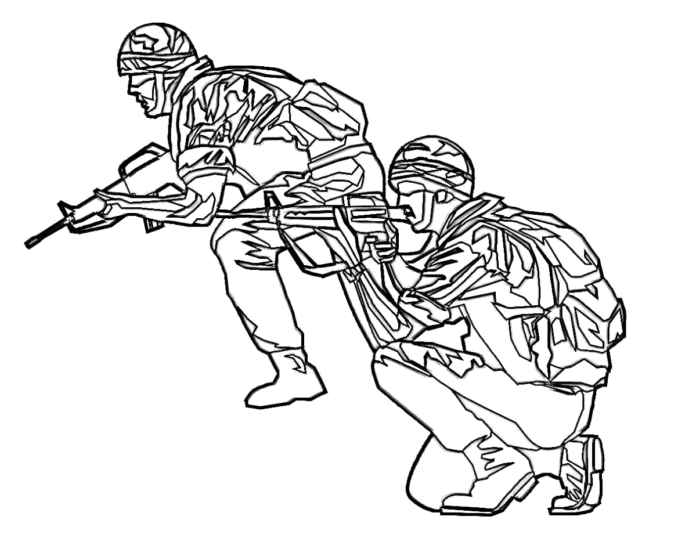 soldiers at war printable 塗り絵
