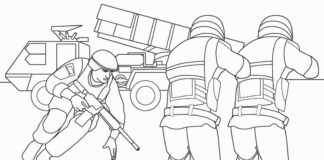 soldiers in action coloring book to print