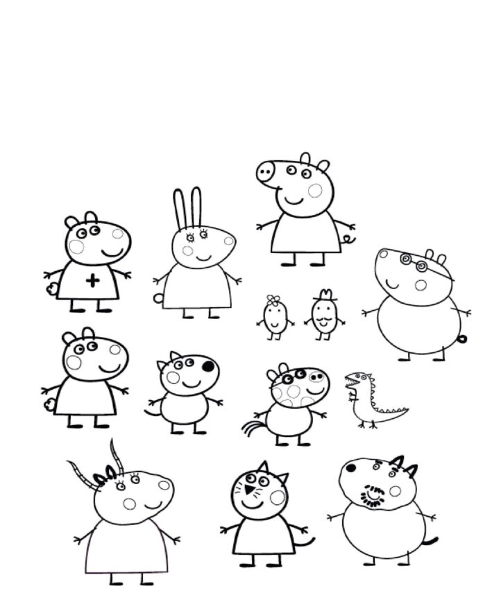 Libro para colorear Peppa Pig para toda la familia y amigos para imprimir y  en línea