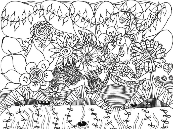anti-stress spring for adults coloring book to print