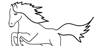 běžící kůň omalovánky k vytisknutí