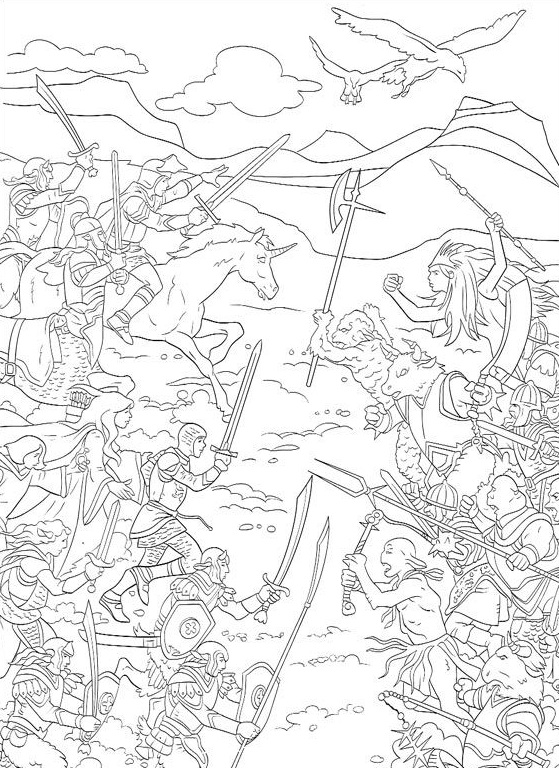 sword battle coloring book to print