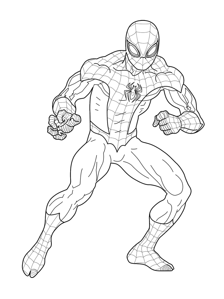 Libro para colorear de Spiderman negro para imprimir y online