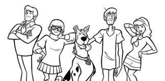Scooby Doo figurer malebog til udskrivning