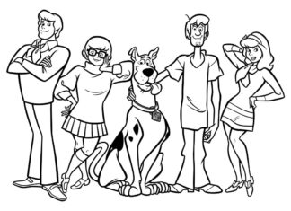 Scooby Doo postavy vymaľovánky k vytlačeniu