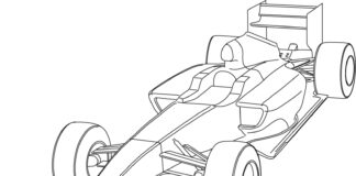 bolid - racing car coloring book to print