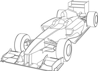 bolid - racing car coloring book to print