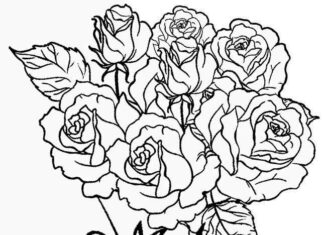 bouquet di rose da colorare libro da stampare