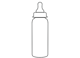 detská fľaša mlieko omaľovánky k vytlačeniu