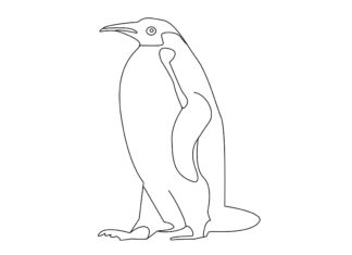 tučniak cisársky na vyfarbovanie k vytlačeniu