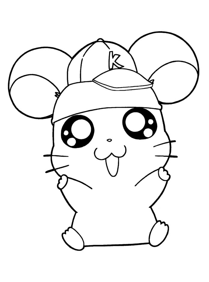 children's cartoon hamster coloring book to print