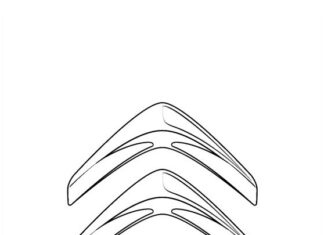 citroen logo - pečiatka omaľovánky k vytlačeniu