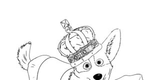corgi queen dog coloring book to print