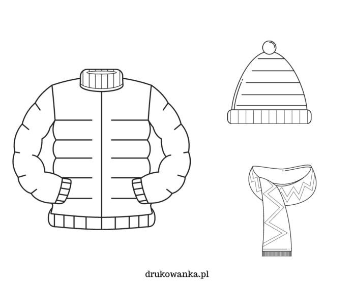 hat, scarf and jacket coloring book to print