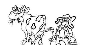 milking cow coloring book to print