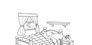 home bedroom coloring book to print