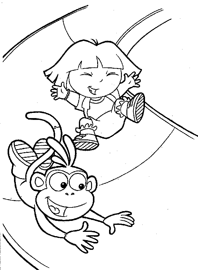dora on the chute coloring book to print