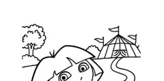 dora on his way to the circus coloring book to print