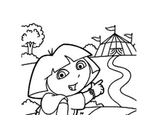 dora on his way to the circus coloring book to print