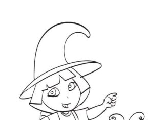dora on halloween coloring book to print