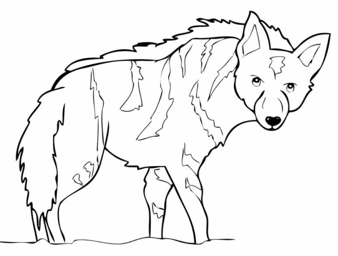 big hyena coloring book to print