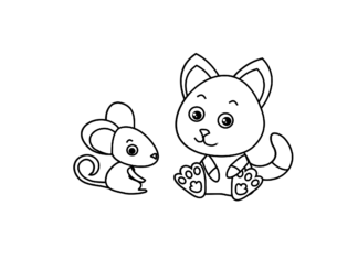 two little mice coloring book to print