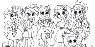 dziewczyny z equestria girl kolorowanka do drukowania