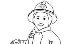 folha para colorir o dia do bombeiro imprimível