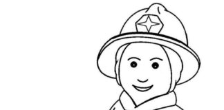 feuille à colorier pour la fête des pompiers à imprimer