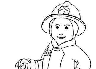 feuille à colorier pour la fête des pompiers à imprimer