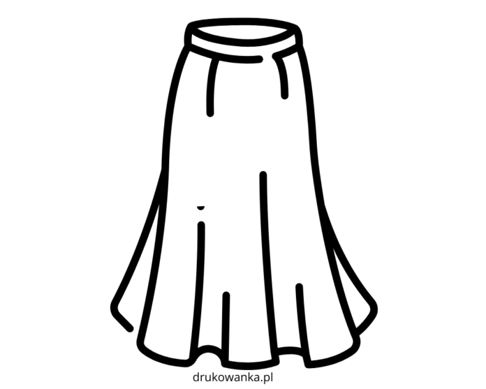 dlouhá elegantní sukně omalovánky k vytisknutí