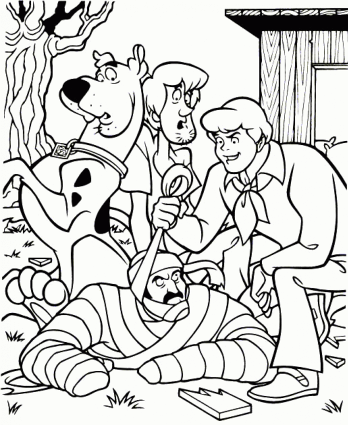 Scooby Doo posádka vyriešiť záhadu vytlačenie omaľovánky