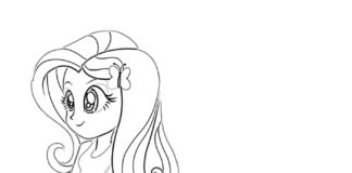 fluttershy equestria girl kolorowanka do drukowania