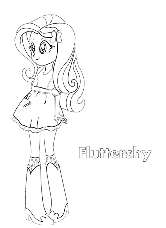 fluttershy equestria girl coloring book to print