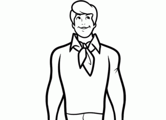 fred jones with scooby doo 塗り絵印刷可能