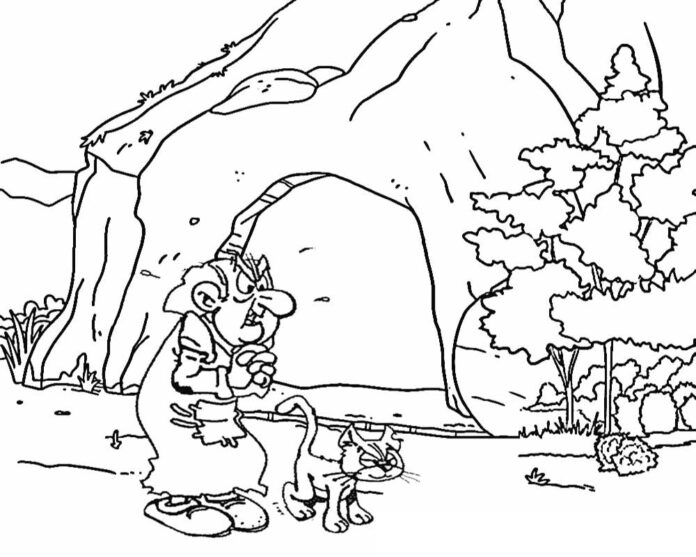 gargamel and the clown cat coloring book to print